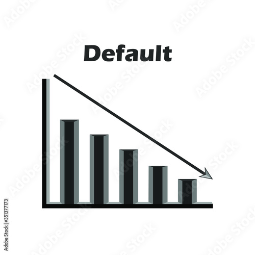 default icon, economic collapse, business, finance vector illustration
