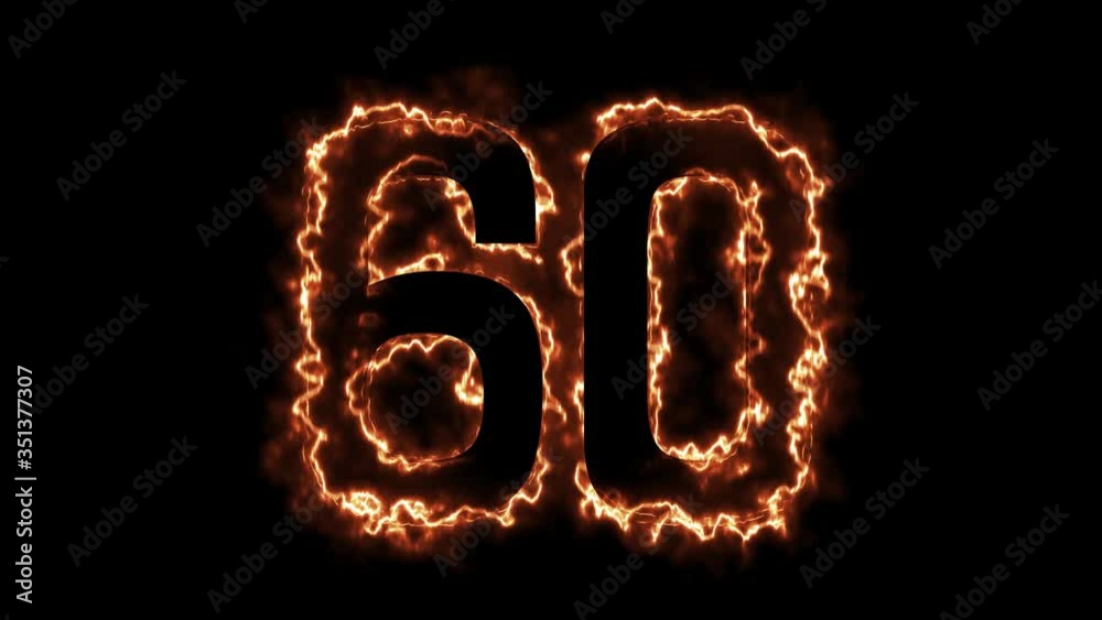 Energy Fiery Number 60 Animation. Fiery style. 4k. Energy Fiery Number 60 Animation. Fiery style. 4k.