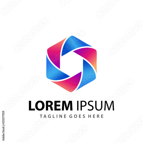 Free Download Awesome Hexagon Company Logo Design Template Premium Vector - GFXLoad