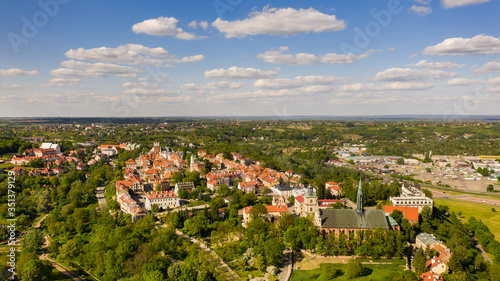 Sandomierz city landscape - historical Polish city - aerial view photo