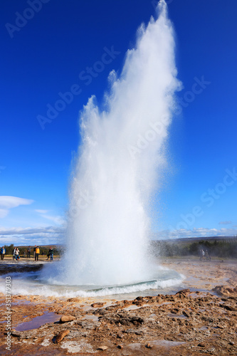 Famous Geysir area in Iceland, Europe