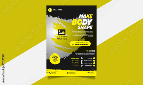 Unique Fitness Flyer Design Template