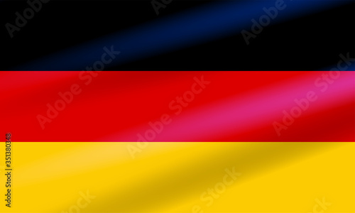 The realistic national flag of Germany developing in the wind. Flat vector illustration EPS10