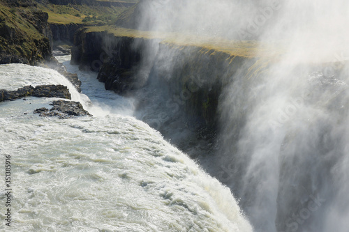 Icelandic Waterfall Gullfoss. Great landmark on Golden Circle of Iceland.