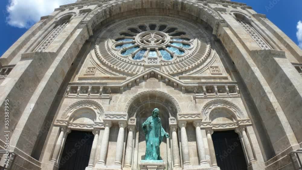 The Monument Temple of Santa Luzia, dedicated to the Sacred Heart of Jesus in Viana do Castelo, Portugal. Its imposing rose windows are the largest in the Iberian Peninsula. The Monument Temple of Santa Luzia, dedicated to the Sacred Heart of Jesus in Viana do Castelo, Portugal. Its imposing rose windows are the largest in the Iberian Peninsula.
