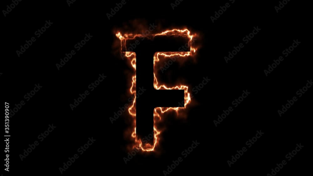 Energy Fiery Alphabet F letter. Fiery style. 4k. Energy Fiery Alphabet F letter. Fiery style. 4k.