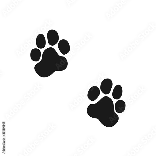 Black line icon for Paw Print, animal and foot.