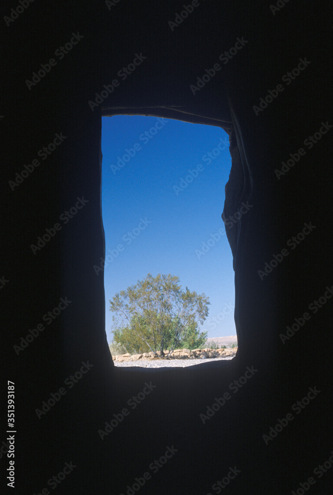 View through an adobe window at the Indian ruins, southern UT View through an adobe window at the Indian ruins, southern UT