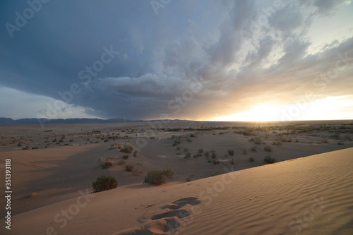 sunset in the desert 