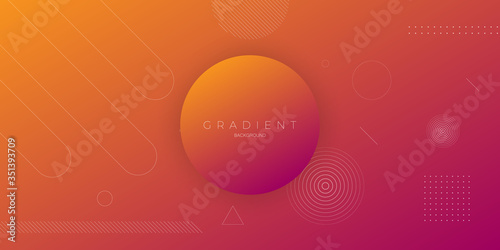 Modern abstract background with shades of orange and purple and memphis elements digital and technological themes.