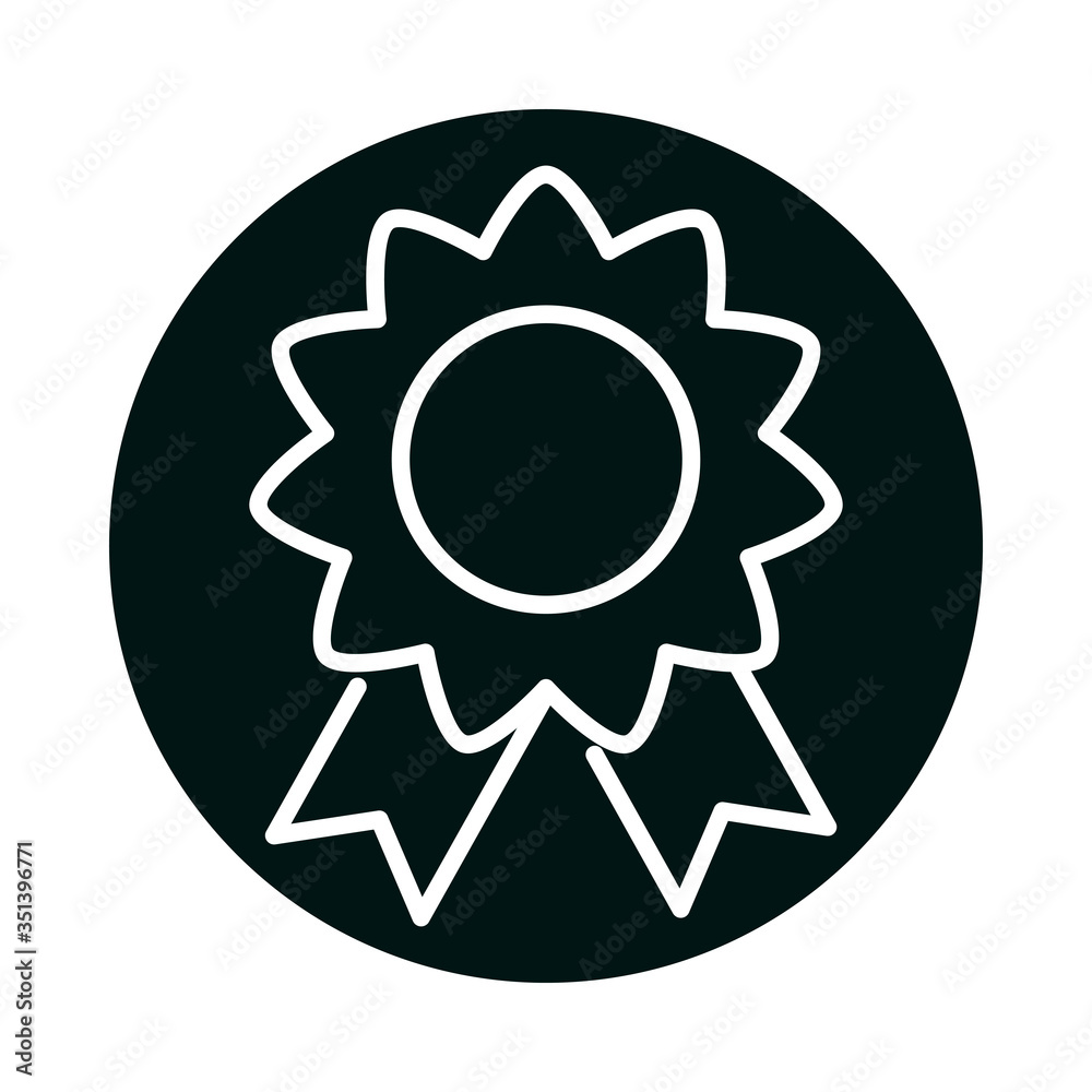 Isolated seal stamp with ribbon block and line style icon vector design Isolated seal stamp with ribbon block and line style icon vector design