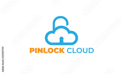  LOCK CLOUD LOGO with the modern concept -- key, lock, and cloud can also be used safe logos - cloud logos - security icon, protect symbol and shield icon with green and blue colors , vector EPS 10