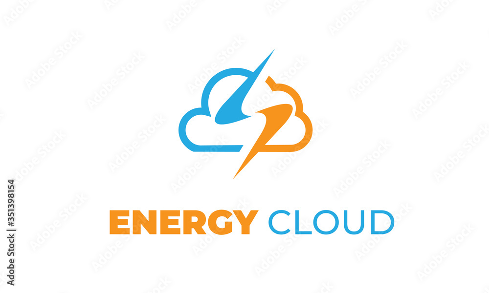 Illustration ENERGY LOGOS with modern concept, Energy, and the cloud can also be used powerful logos - electric logos - lightning icon, industry symbol with orange and blue colors, vector EPS 10 Illustration ENERGY LOGOS with modern concept, Energy, and the cloud can also be used powerful logos - electric logos - lightning icon, industry symbol with orange and blue colors, vector EPS 10