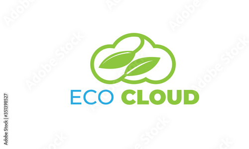 ECO CLOUD LOGO with modern concept, leaf, and the cloud can also be used eco logos - cloud logos - plant icon, the bionic symbol with green and blue colors