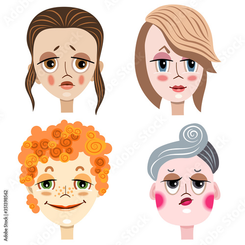 Vector woman portraits