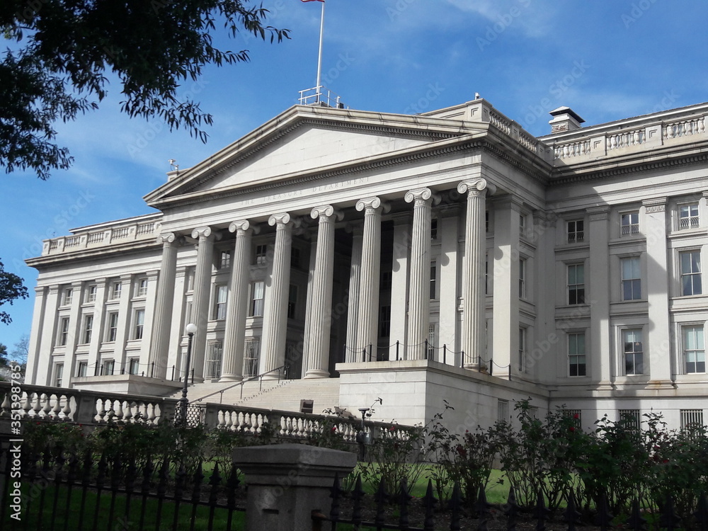 U.S. Treasury building Washington D.C. 2017 - obrazy, fototapety, plakaty 