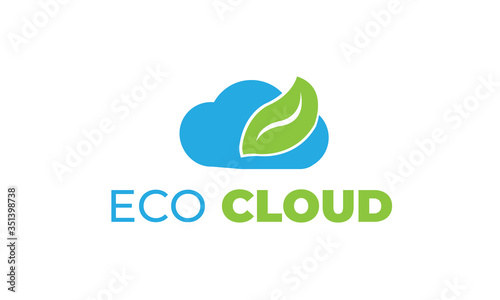 ECO CLOUD LOGO with modern concept, leaf, and the cloud can also be used eco logos - cloud logos - plant icon, the bionic symbol with green and blue colors