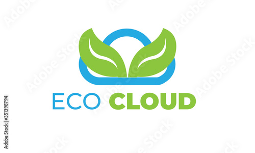 ECO CLOUD LOGO with modern concept, leaf, and the cloud can also be used eco logos - cloud logos - plant icon, the bionic symbol with green and blue colors
