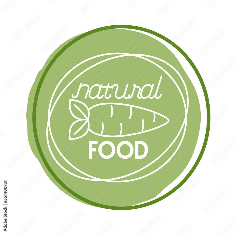 organic fresh food lettering block style icon