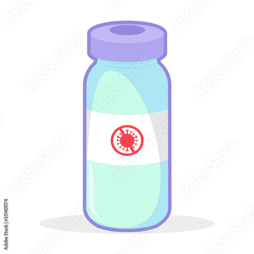  Simple Vector Illustration of Vaccine or Anti Virus Bottle