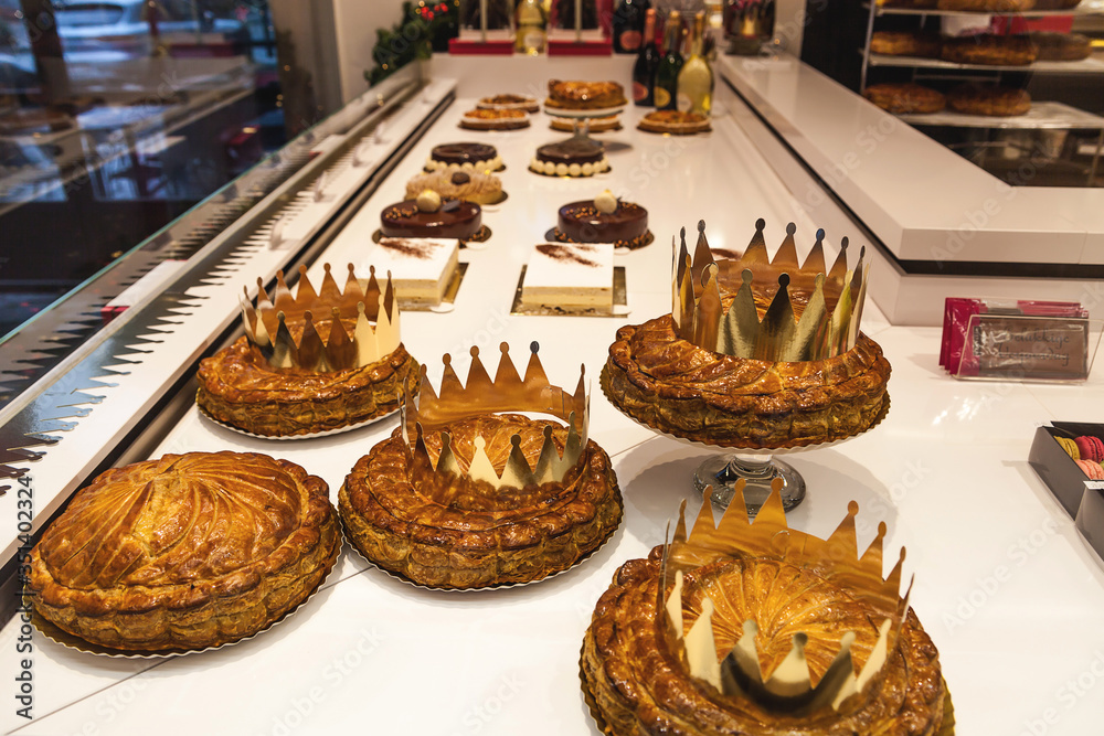 Showcase confectionery. Various delicious sweet desserts Showcase confectionery. Various delicious sweet desserts