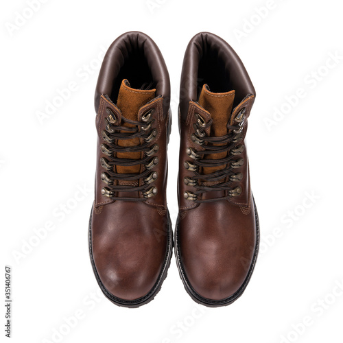 brown boots for daily wear, isolated clothing accessories on a white background