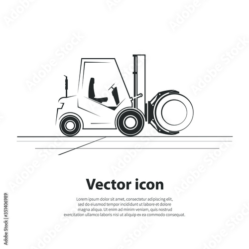 Paper roll forklift icon. Vector illustration
