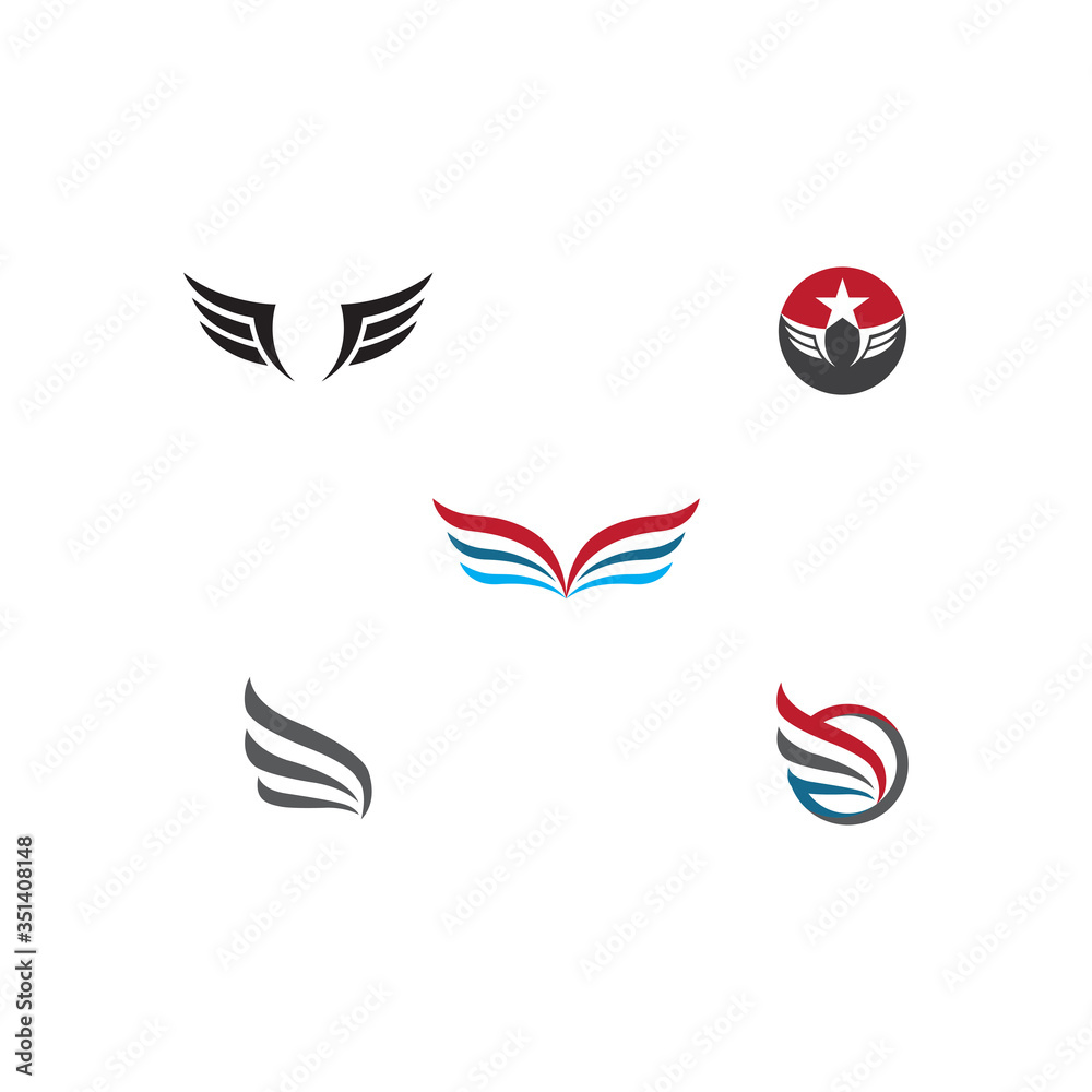 Set Wing  Logo Template vector