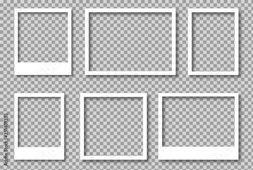 Wallpaper Mural Set of empty white photo frame with shadows Torontodigital.ca