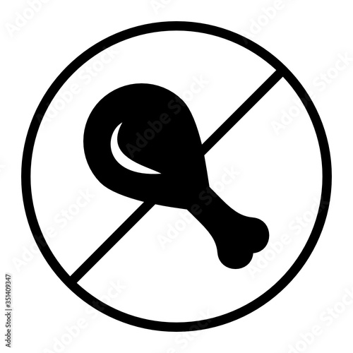 Avoid the Junk Food, Fastfood not allowed while fasting concept, Stop Eating food in ramadan vector Glyph Icon Design, Ramazan kareem and Islamic Symbols on white background, 