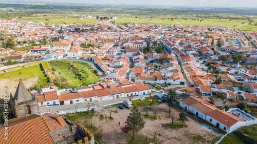 Aerial view of Mourão city center - Portugal