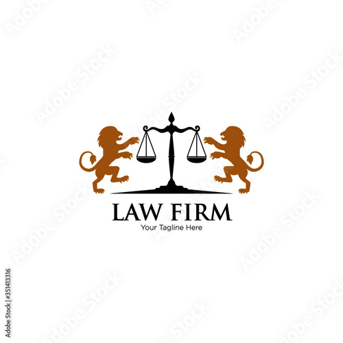 Law Firm,Law Office, Lawyer services, Vector logo design template. Juridical icon or advocacy vector emblem with Justice Scales for advocate or attorney office