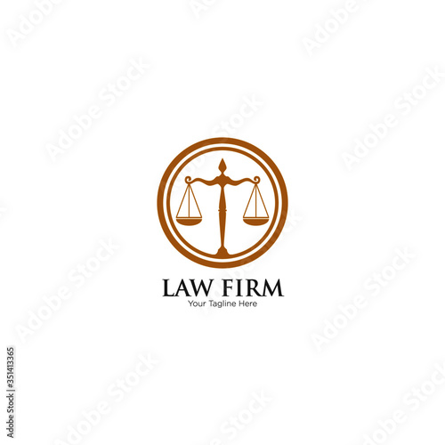 Law Firm,Law Office, Lawyer services, Vector logo design template. Juridical icon or advocacy vector emblem with Justice Scales for advocate or attorney office