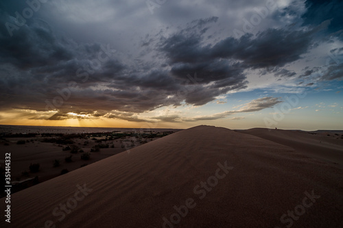 sunset over the desert