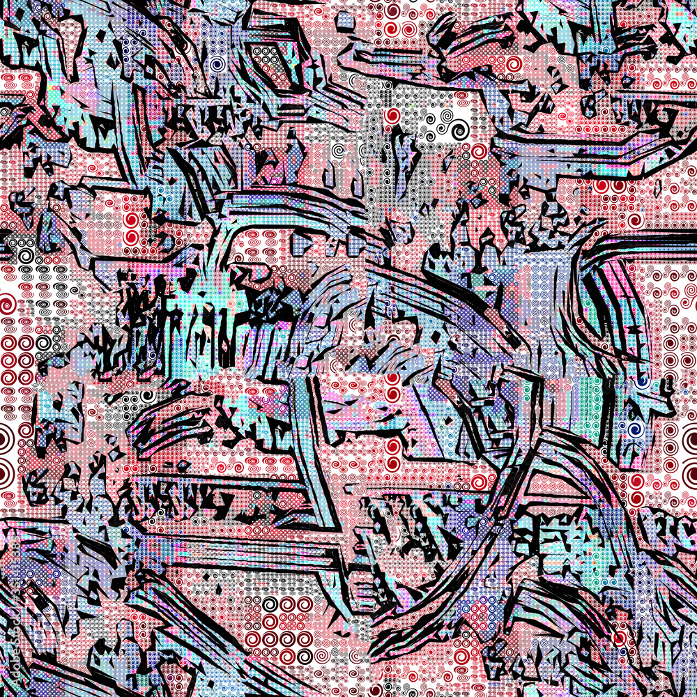 Obraz premium Seamless abstract colorful marble pattern, wood texture, watercolor marble pattern. Colorful. Hand drawn illustration background. Trendy textile, fabric, wrapping.