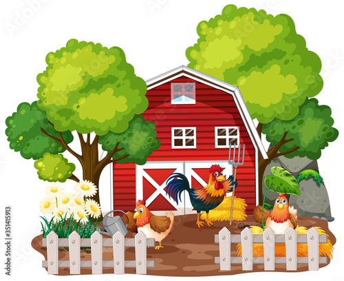 Farm theme background with farm animals