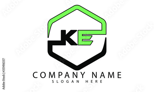 KE Logo. Vector Graphic Branding Letter Element