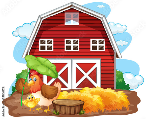 Farm theme background with farm animals