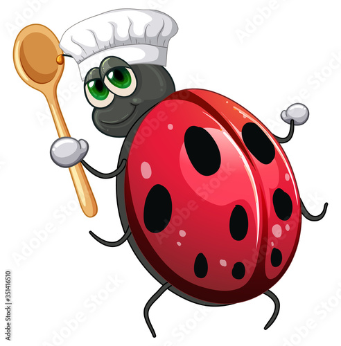 Ladybug chef cartoon character