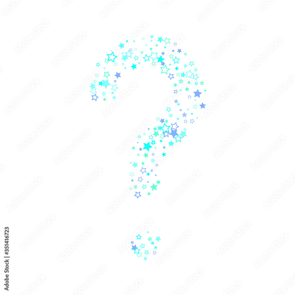 Blue, cyan, turquoise glitter stars confetti