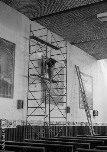 Tepatitlan de Morelos, Jalisco / Mexico - Jul 2010
A person who constructs masonry is called a mason or bricklayer photo
