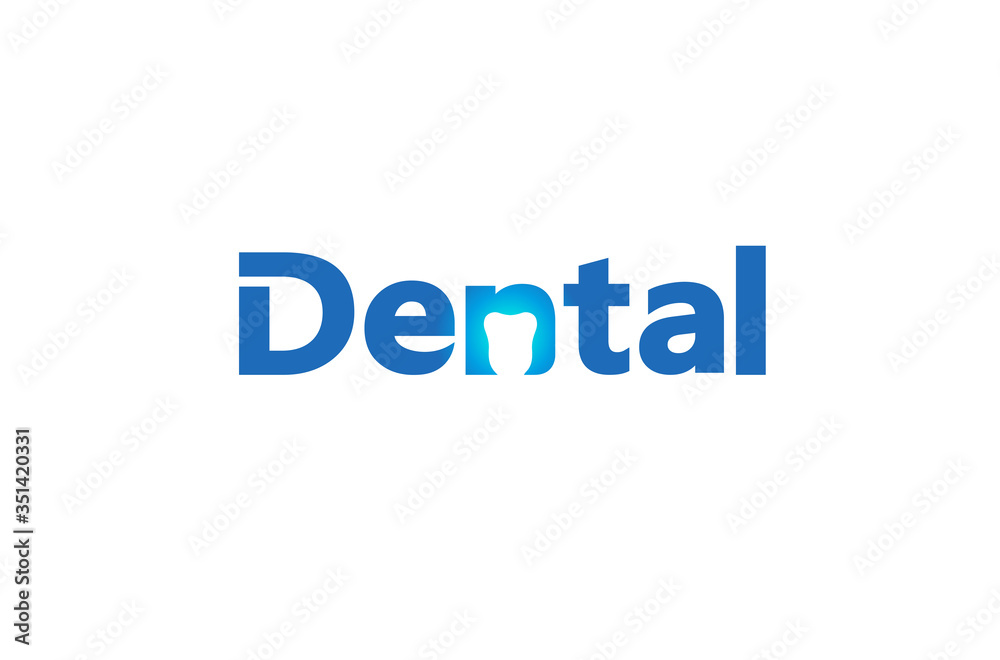 Creative Dental Care Clean Blue Teeth Logo Design Symbol Illustration