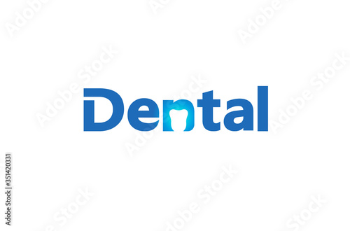 Creative Dental Care Clean Blue Teeth Logo Design Symbol Illustration