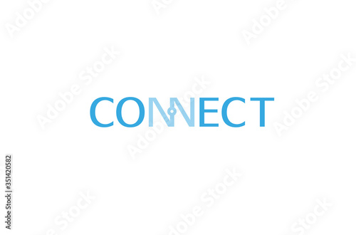 Connection Typography Logo Symbol Design Vecor Illustration