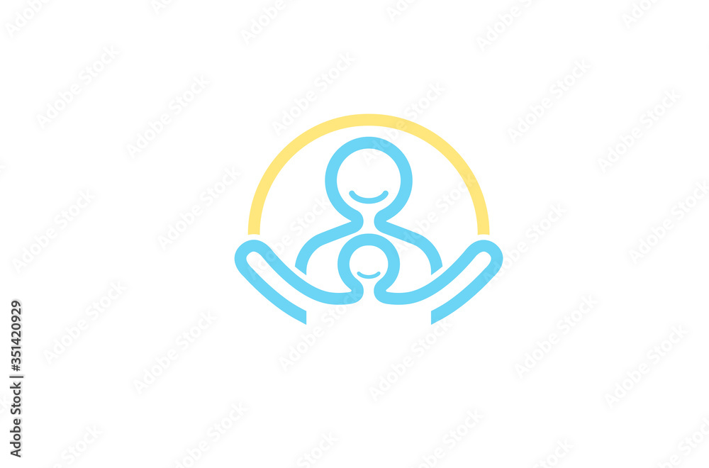Children Care Logo Design Symbol Illustration Children Care Logo Design Symbol Illustration