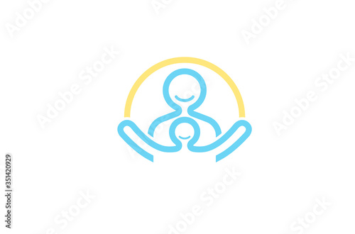 Children Care Logo Design Symbol Illustration