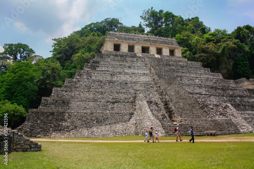 Palenque, Chiapas / Mexico - April 14 2011
significant in the study of the ancient Maya, hieroglyphic text found on the Inscription Tablets photo