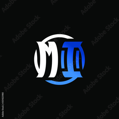 Initial Letter MI Circle Logo Design