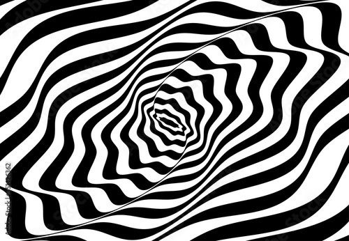 Abstract wavy lines optical illusion. Geometric background design. Vector illustration