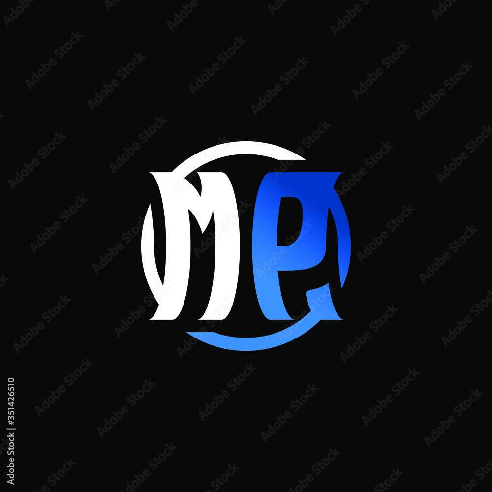 Initial Letter MP Circle Logo Design Initial Letter MP Circle Logo Design